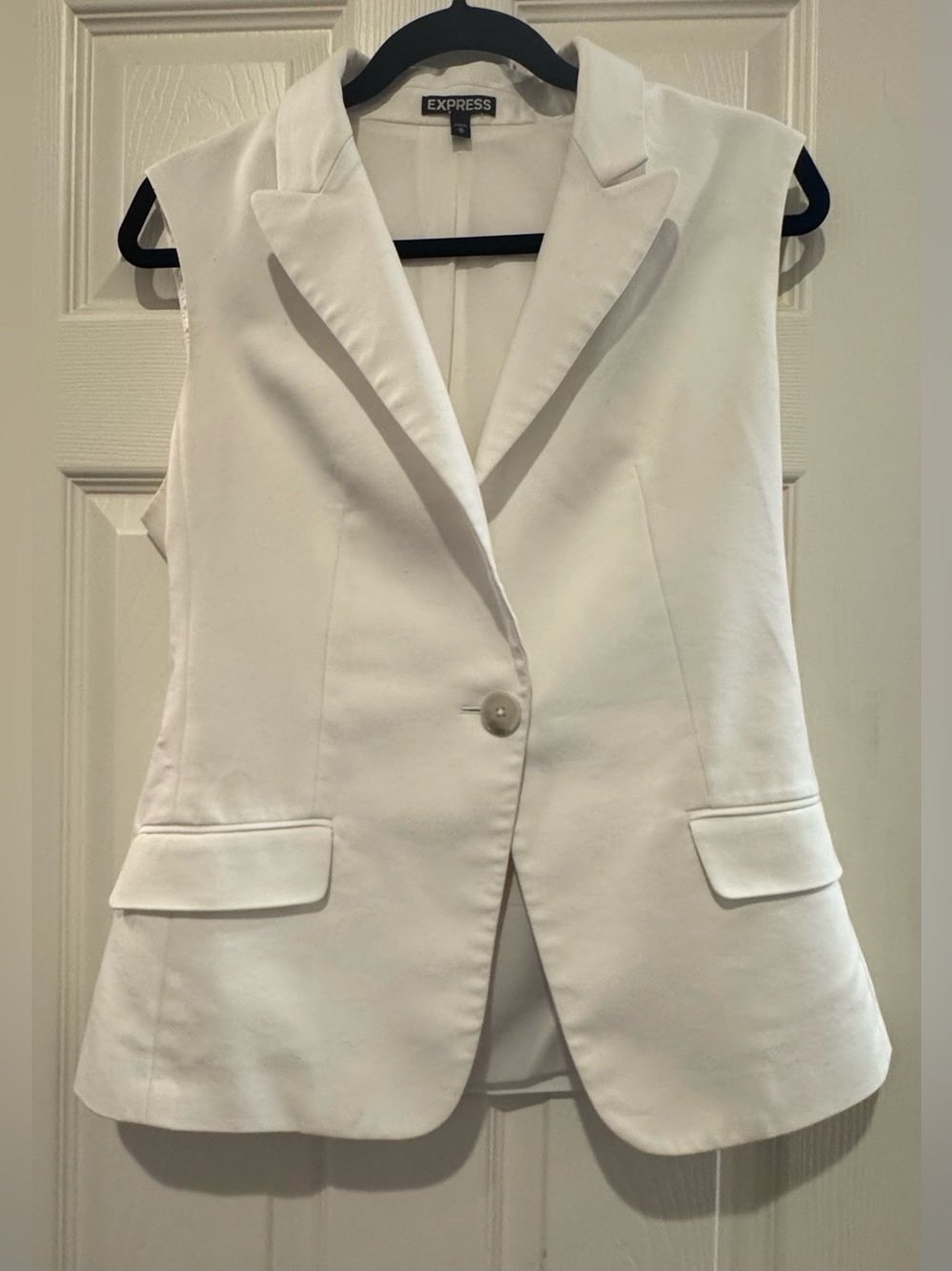 Express White Sleeveless Blazer Vest